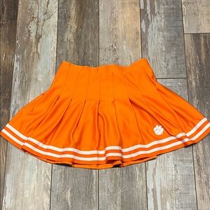 Clemson Tigers Orange Pleated Skirt with White Stripes